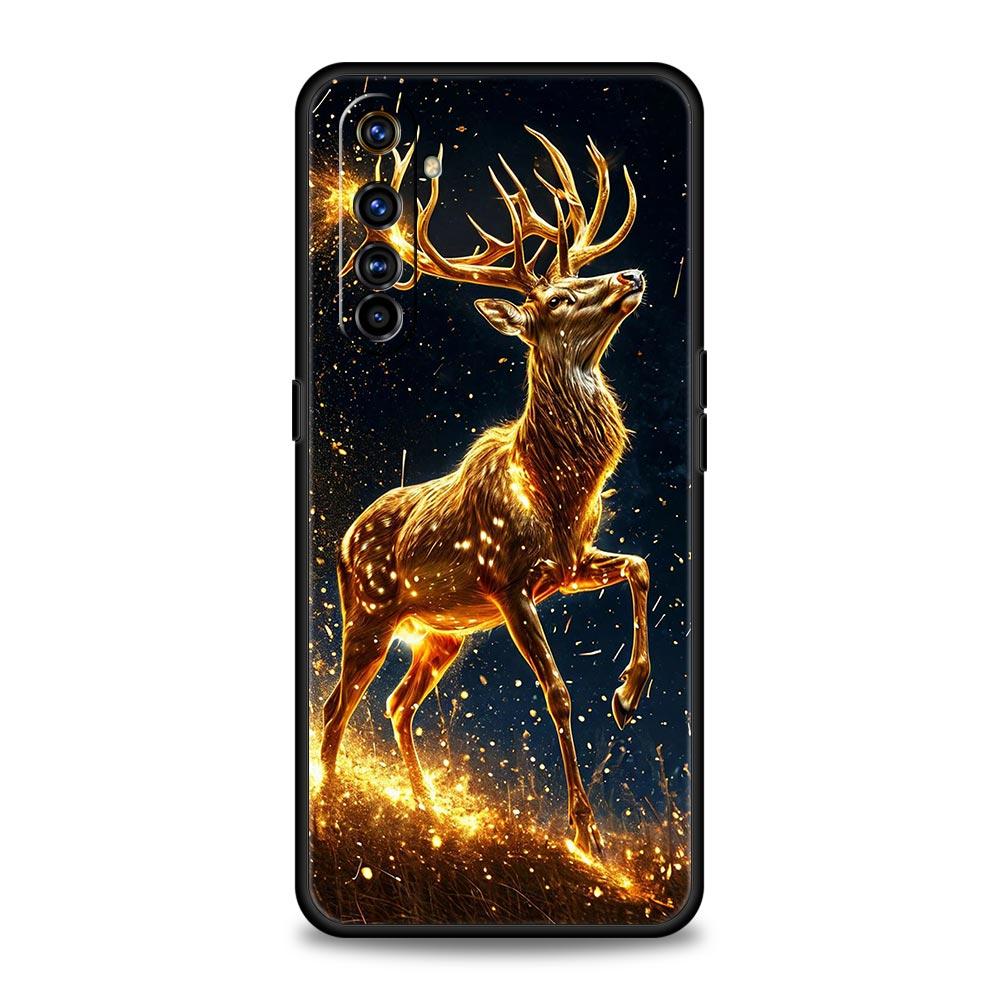 Cartoon Animal Deer Case For Realme C67 C63 C55 C53 C35 C25 C21 GT 2 3 5 6 10 11 12 13 Pro Plus 5G Soft TPU Phone Cover Fundas