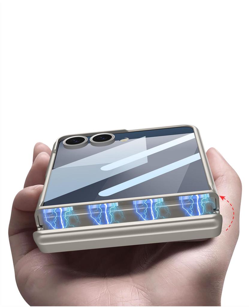 Samsung Z Flip7 Solid Color Case: Full Coverage, Hinge Style, Magnetic, Wireless Charging, Drop-Proof