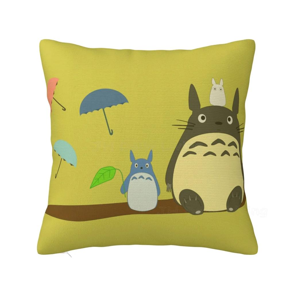 Personalized Cute Cartoon Anime Throw Pillow Case Cushion Cover Square Cotton Pillowcase for Home Bed Sofa Car Office 18x18 Inch