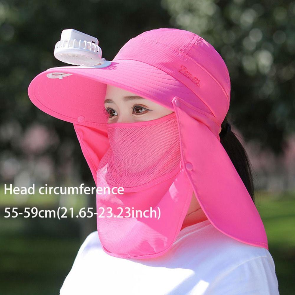 Hut mit breiter Krempe zum Teepflücken, atmungsaktiver Sonnenschutzhut, tragbare Gesichtsmaske, Herren Damen