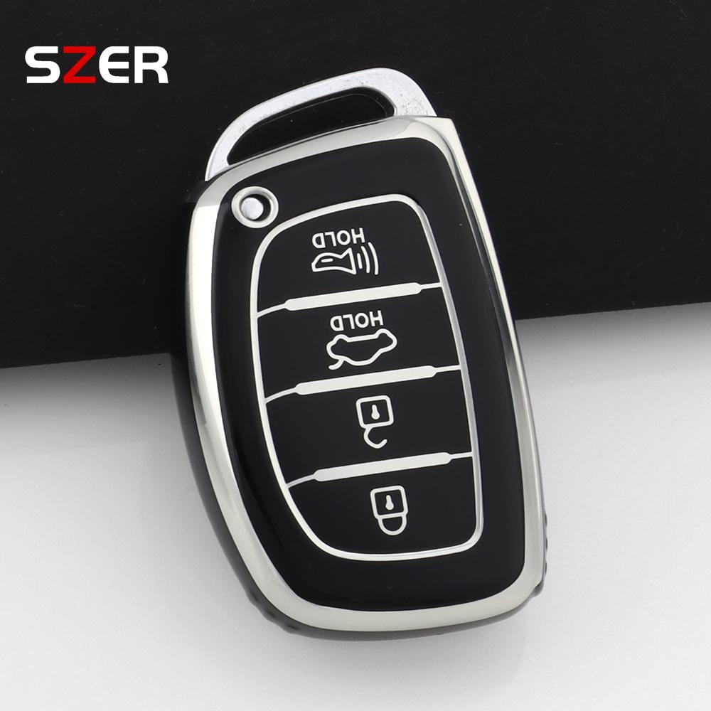 3 4 Tasten TPU Auto Smart Key Hülle Abdeckung Schlüsselanhänger Für Hyundai Tucson Santa Fe Rena Sonata Elantra Creta Ix35 Ix45 I10 I30 I40