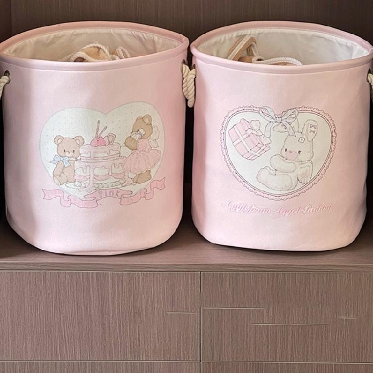 Laundry Hamper for Home Use Foldable Cotton Linen Basket With Lovely Designs for Organizing Dirty Clothes In Any Room