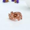 Popular Flower Jewelry European and American Fashion Zircon Hand Jewelry Princess Engagement Ring Rose Gold Plated Ring