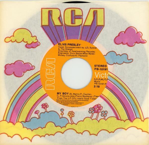 

7inch Record ELVIS PRESLEY - My Boy PB10191 RCA Victor 1975 Canada Rock Used