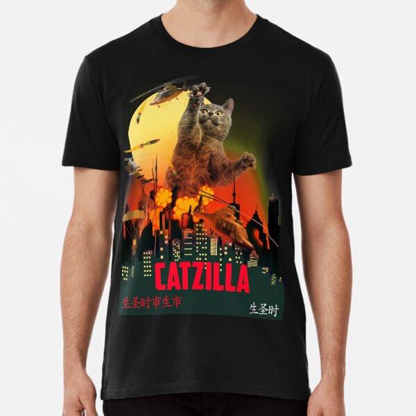 Funny Cat  Catzilla  T-Shirt S-5XL Best T-Shirt