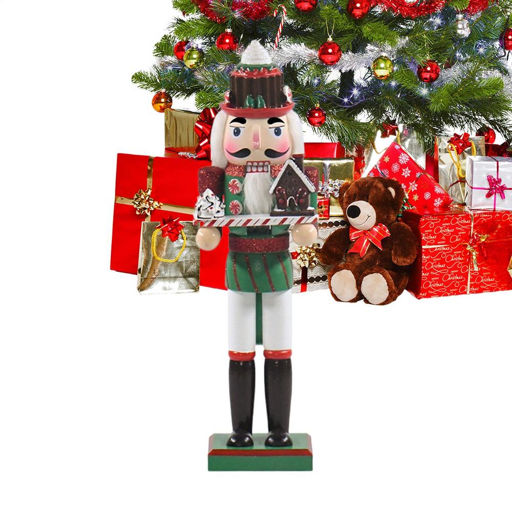 Christmas Nutcrackers 14 Inch Wooden Figure Model Christmas Nutcracker Soldier For Home Fireplace Shelves Birthday Party