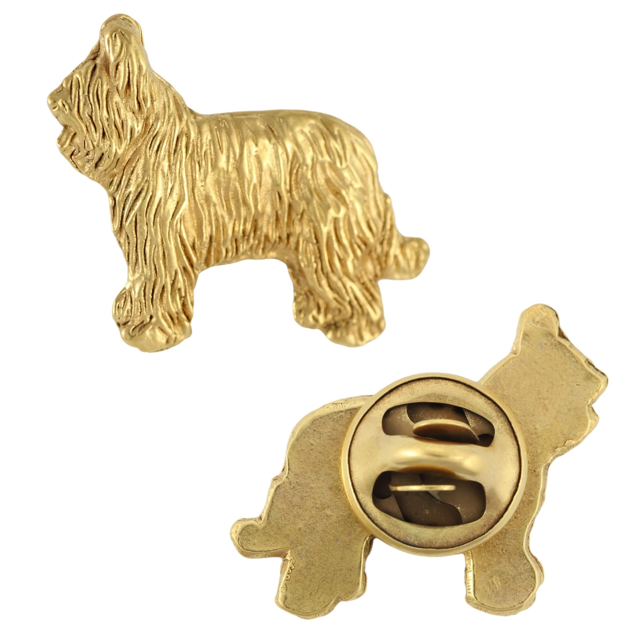 

Briard, Berger de Brie II - Dog brooch in decorative box, elegant gold-plated pin, Art-Dog brand jacket pin