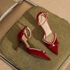 82316 high heels women's thin heels spring 2025 new temperament bride shoes pointed wedding shoes one-word single shoes