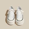 Platform Canvas Shoes Women's Casual Shoes Heightened Round Head Lace-up Low-top Board Shoes White Shoes Heightened