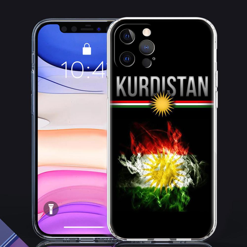 Kurdistan Flag Luxury Phone Case For iPhone 15 16 14 13 Pro 11 12 Max X XR XS 7 8 Plus SE Clear Silicone Cover Fundas Shell