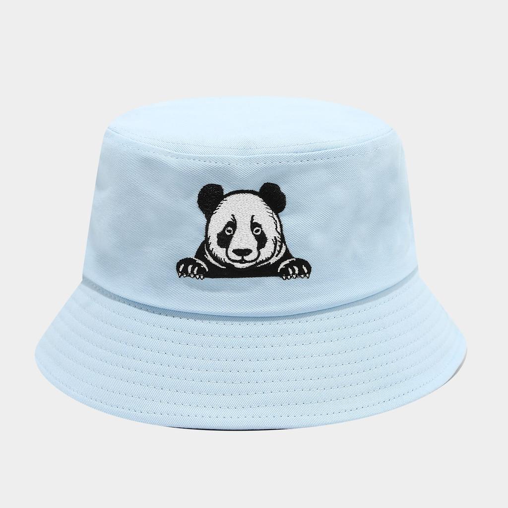 Panda Embroidered Fisherman Hat For Women Summer Sun Protection Casual Style