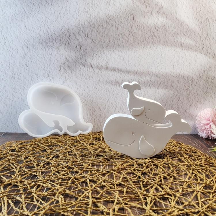 3D Whale Statue Silicone Molds for Epoxy Resin Craft Handmade Candle Chocolate Fondant Mould Silicone Soap Molds