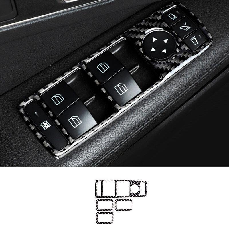 Window Switch Button Garnish Trim For Benz GLA CLA 2013- Real Carbon Fiber
