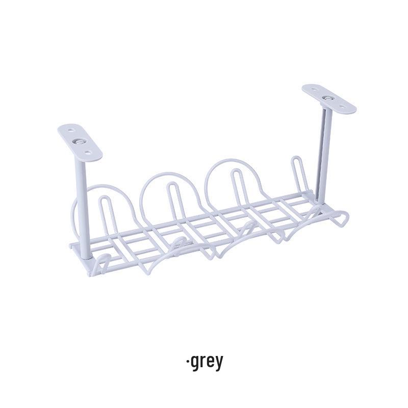 Punch-Free Under-Desk Cable Organizer and Storage Rack серый