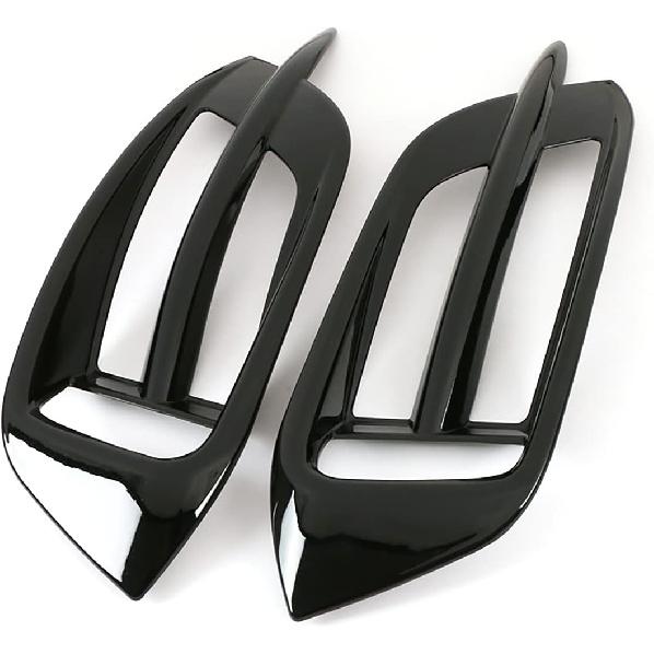 Car Accessories Fit for Honda Civic 10th Gen 2016-2021 Rear Bumper Reflector Fog Bezel Cover Trim (Black) ABS 2PCS