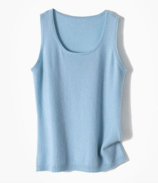 Women's Slim Fit Cashmere Spaghetti Strap Vest: Round Neck Sleeveless Knit Sweater for Autumn/Winter