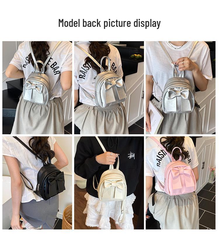 Korean Style Women's Bow Backpack - 2025 New Sweet Fashion Handbag, High Value Small Backpack for Outings