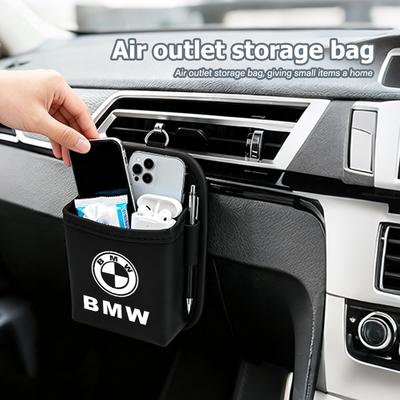Car Air Outlet Storage Organizer Box Hanging Phone Holder Pocket For M Performance E36 E46 E60 E90 E91 E92 E93 F30 F20