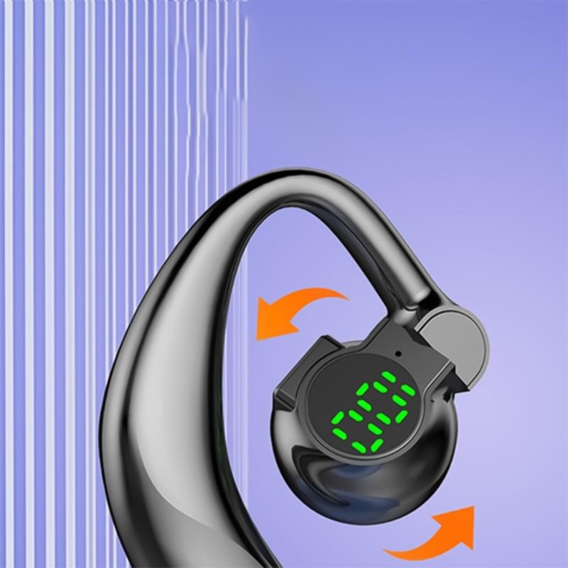 True Wireless Bluetooth-compatible Headphones with High Fidelitys Sound and Ergonomic Ear Hook for Stability During Exercise
