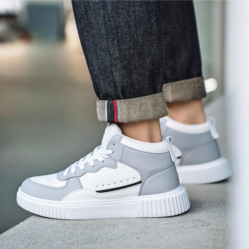 

YRZL Casual Shoes for Men Sneakers Breathable PU Leather White Shoes Comfortable Walking Sport Zapatillas Hombre Fashion Flat 36