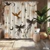 Birds & Stars Shower Curtain – Elegant Celestial Design, 2D Flat, Multiple Sizes, 59X70.8In To 90.5X70.8In, Includes Hooks