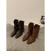 Botas Vintage Marrom V-Mat Botas Martin Moda Botas de Cowboy Ocidental Chelsea Rivetadas Botas para Calça Botas Cigarrete Botas Curtas