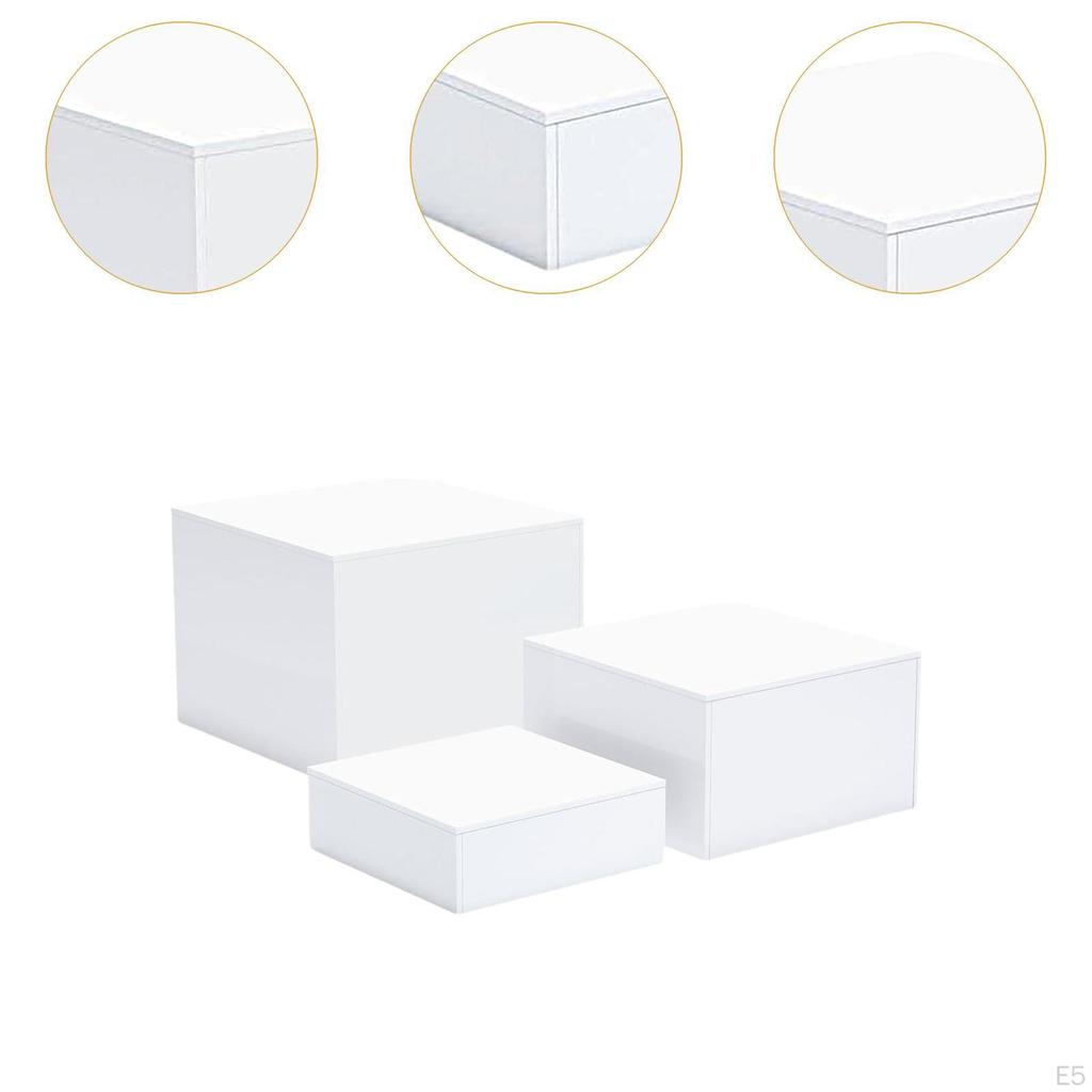 3 Pieces Buffet Riser Food Display Stand Cube Nesting Acrylic Cake