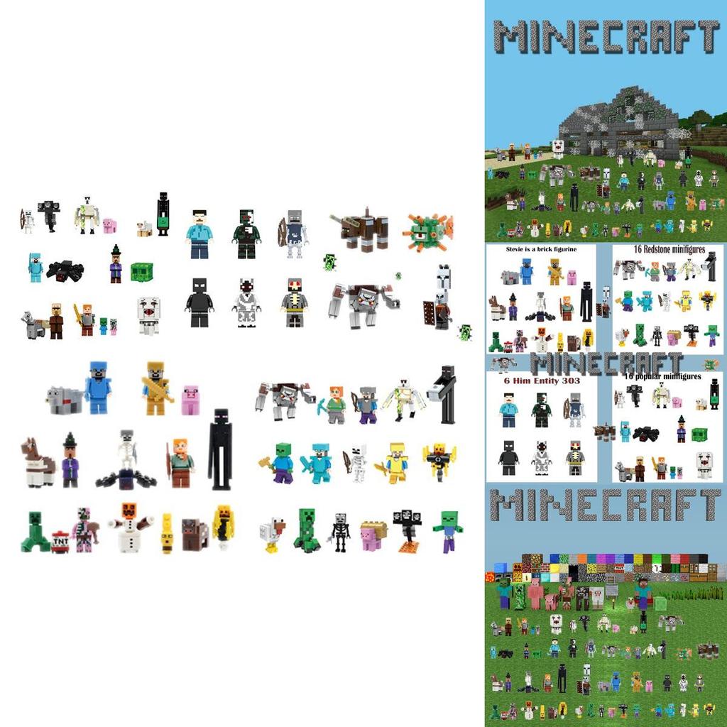 Minecraft Steve Figures Him Building Blocks Toys Bricks Children Gifts Birthday