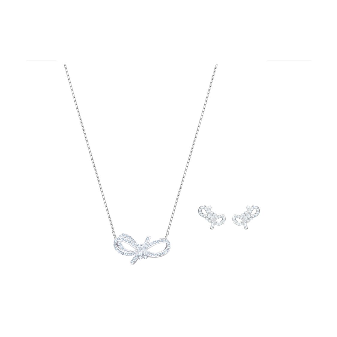 

Swarovski Lifelong Bow Necklace And Earring Set Women jewelry White 5470594 Box+Shopping Bag