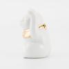 Seto ware white with left paw held in approximately 5cm in diameter and 9cm in mini good luck made in Maneki-neko (beckoning cat) figurine, gold,