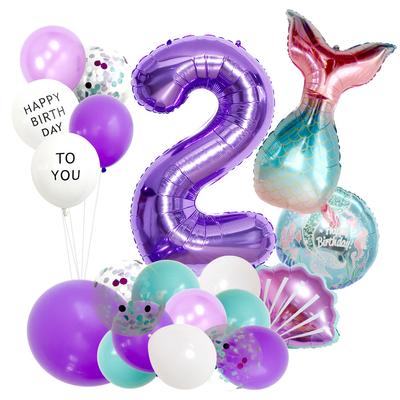 Gradual Change Tail Aluminum Film Balloon Set Birthday Balloon Sequined Balloon Party Road Guide Decoration Arrangement