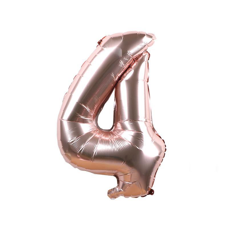 32 Inch Digital Aluminum Film Balloon, Medium Digital Gold Silver Red Black Gradual Change Color Birthday Decoration Wedding Party Balloon