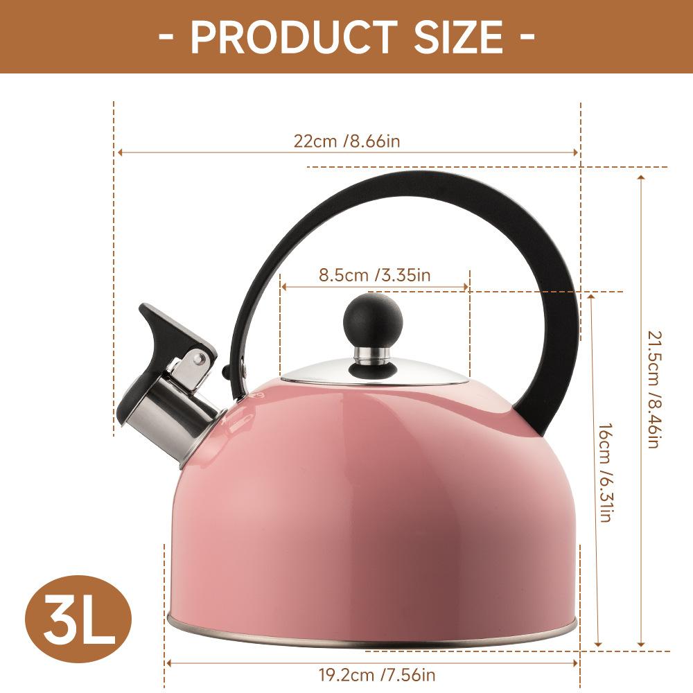 

Household kettle Boiling water Induction cooker Large capacity kettle for gas stove 2.5 liters розовый