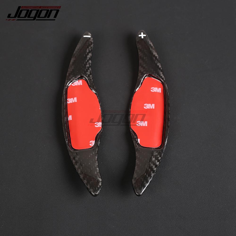 Carbon Fiber Car Steering Wheel Shift Paddle Extension Cover Trim Accessories For KIA Stinger GT GT-Line GTS 2018 - Black carbon