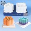  Heart Cylindrical Square Texture French Mousse Cake Mould Silicone Soap Mold Jelly Pudding Dessert Tools Kitchen Bakeware