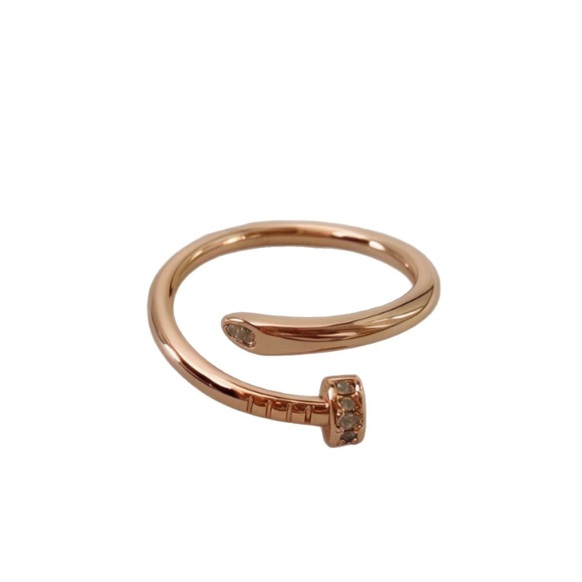 European American Fashion Versatile Women s Nail Ring розового золота