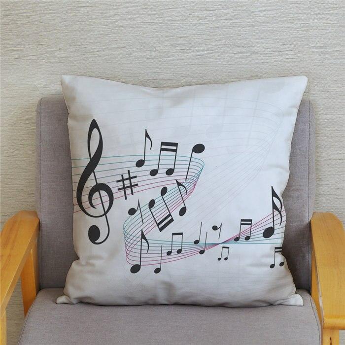 Home Decor Pillowcase Cartoon Sheet Music Printing Cushion Cover Bedroom  Living Room  Sofa Pillow Case