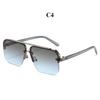 Men's sunglasses, new square metal sunglasses, women's sunscreen half-frame sunglasses.