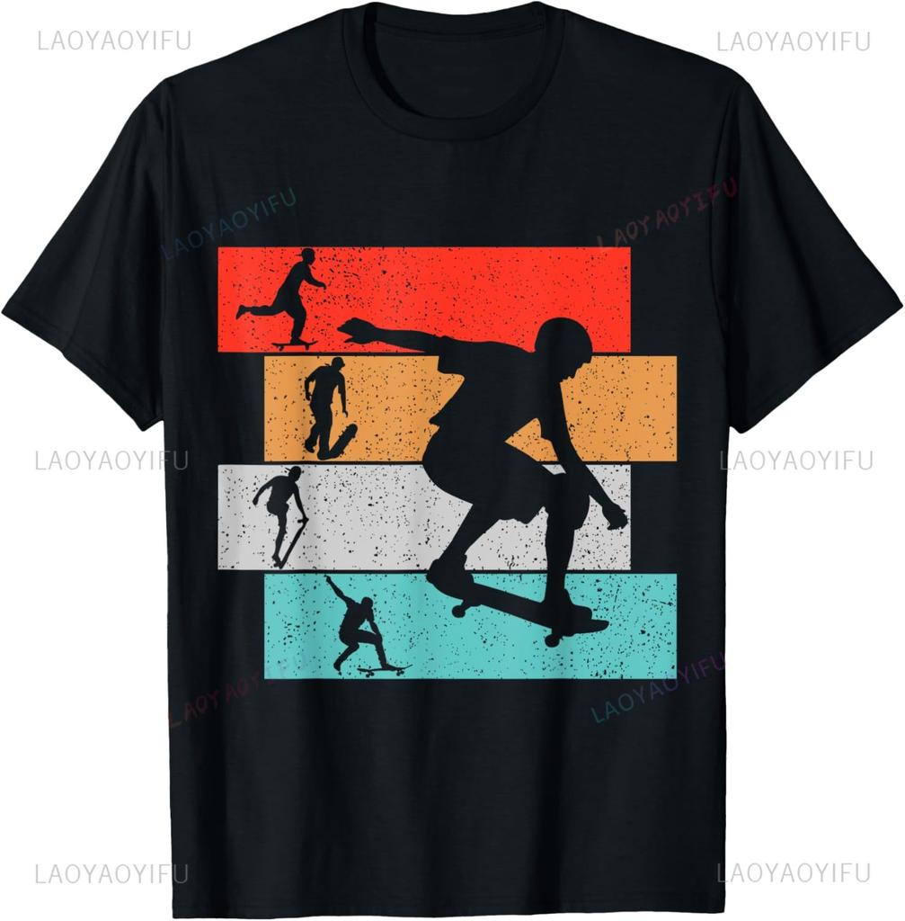 Skater Skateboarder Retro Skateboard Boys Youth TShirt Print Original Design Gifts T Shirts Unisexs T Shirt Camisas Streetwear