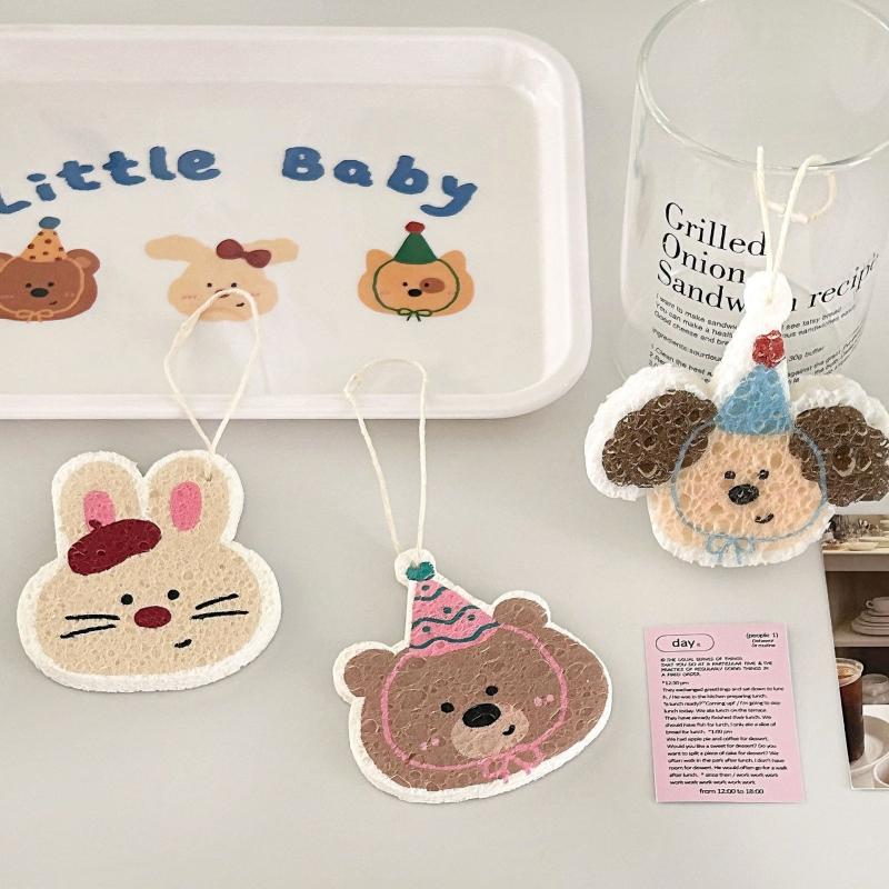 Dishwashing Sponge Scouring Pad Wood Pulp Cotton Tool Wipe Cloth Washing Compressed Wood Pulp Cleaning Cloth Sponge Kitchen