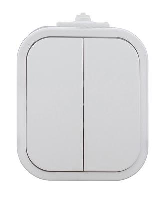 B2 DOUBLE SWITCH N/T IP44 WHITE - E+9001550