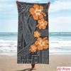 Polynesian Tribal Beach Towel Geometric Hibiscus Print Pool Blanket Ethnic Style Bath Towels Large Sand Free Outdoor Picnic Mat
