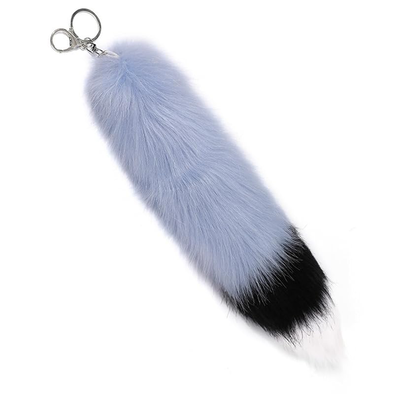 

[COZENTA] strap fur tail Fluffy Fluffy key ring fox cosplay disguise accessories 3 colors (light blue)