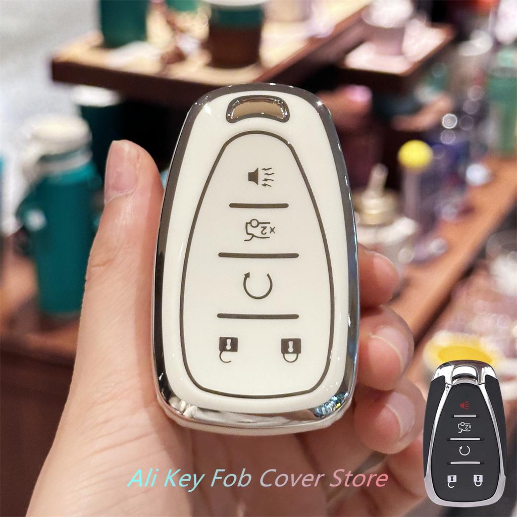 Key Fob Cover with Keychain Lanyard for Chevy Malibu Camaro Blazer Cruze Sonic Volt Equinox Spark Remote Key Vehicle Accessories