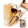 Makeup Brush Holder Clear Cosmetic Brush Holder Organizer with 17 Slots Tilt Open Large Makeup Comestic Tools Storage with Lid