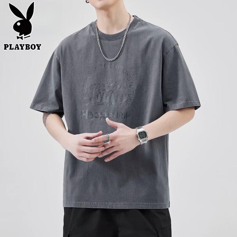 

Playboy Men s Pure Cotton Printed Short Sleeve T-shirt 3XL