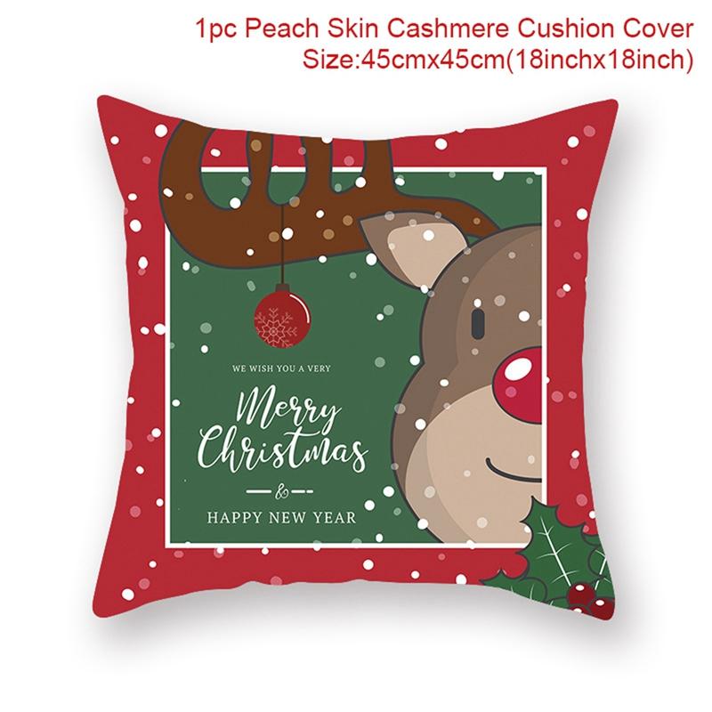 Christmas Cushion Cover  Decoration Home Santa  Decorations  Gift Navidad Happy New Year 2022