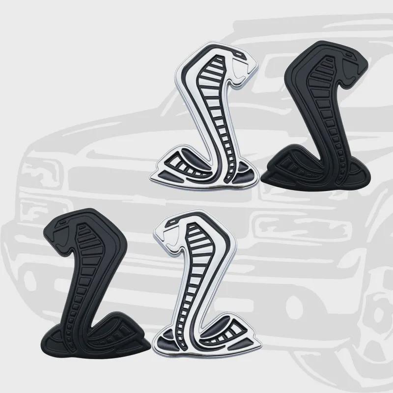 3D Cobra Styling Auto Metall Aufkleber Kühlergrill Abzeichen Kotflügel Seiten Emblem Heck Aufkleber Für Ford Mustang Shelby GT GT350 500 Cobra