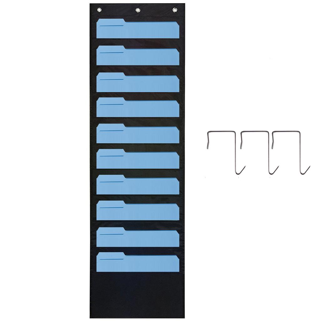 Hanging File Folder Organizer Over The Door File Organizer Wall Mounted 10 Paper Storage Pockets Chart for Home Office Classroom