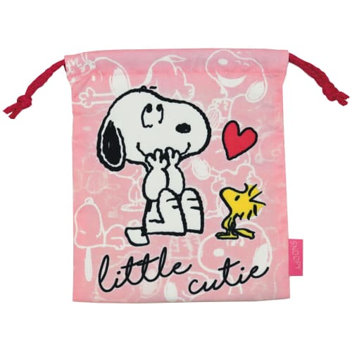 

J s Planning Drawstring Bag, Snoopy Face, Pink, 21 x 18 cm, FRK879